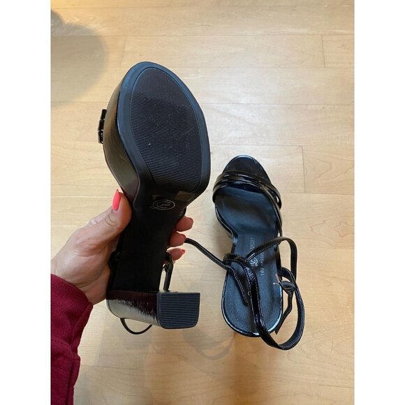 Chinese Laundry NEW "Amella" anke Strap black paltform sandal patent heel - Picture 6 of 8